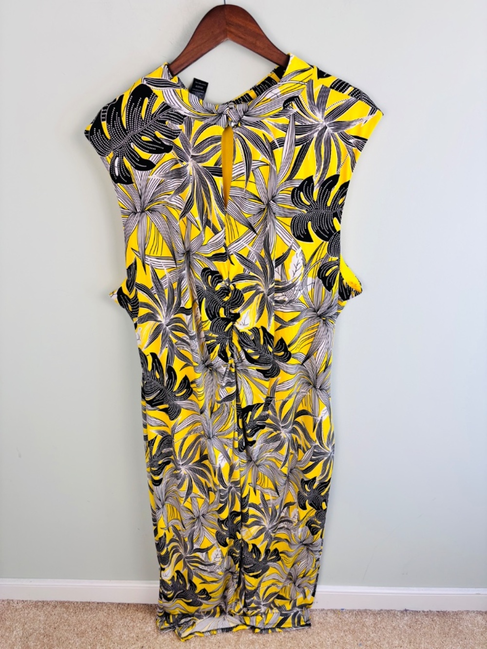 Ashley Stewart Printed Ruched Maxi Dress NWT Size 30/32 - Picture 3 of 3